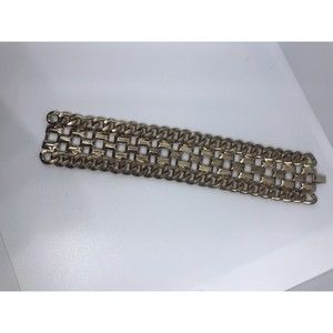 Vintage Chunky Gold Tone Linked Bracelet Estate Jewelry